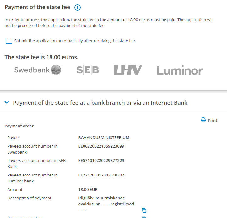 Signing share capital contribution OÜ application with Smart-ID